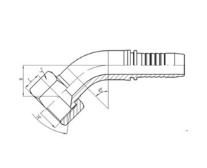 45°公制內(nèi)螺紋74°內(nèi)錐面密封